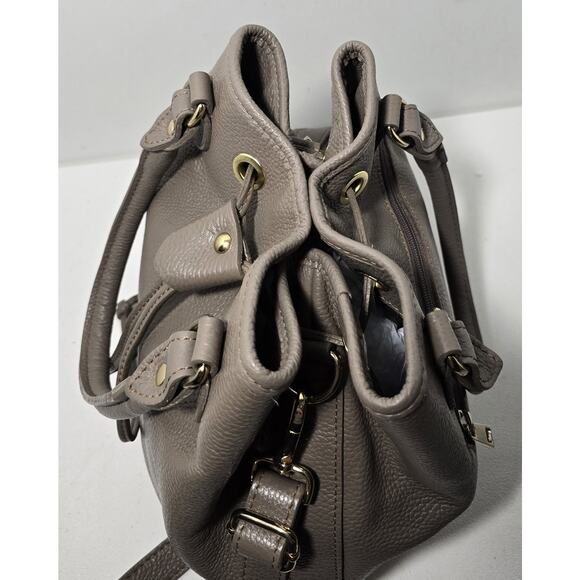 Vintage Liz Claiborne Pebble leather Drawstring Bucket Shoulder Bag Made Italy - Picture 4 of 15